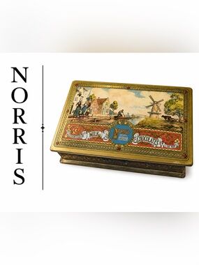 ✨ Vintage Norris Exquisite Candies Tin – Dutch Windmill Scene ✨